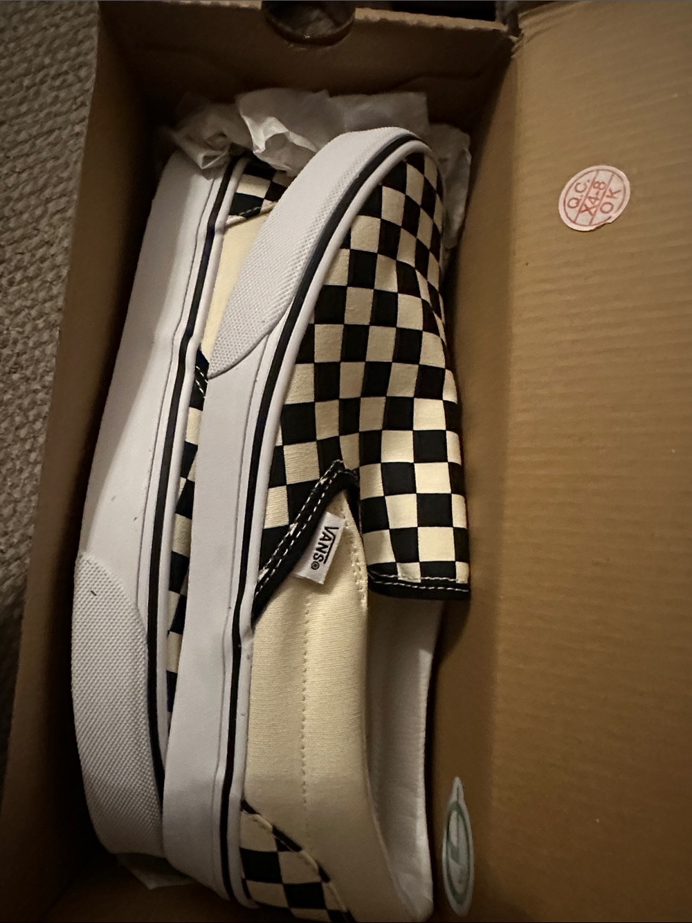 Vans Checkerboard Slip-On in Black and White
